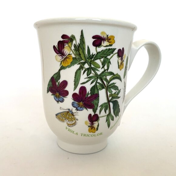 Portmeirion Coffee Tea Cup Mug The Botanic Garden Viola Tricolor Butterfly 1818 - Picture 2 of 13